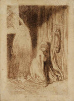 Faust: Margaret in the Church, vintage artwork by Dante Gabriel Rossetti, 12x8" (A4) Poster