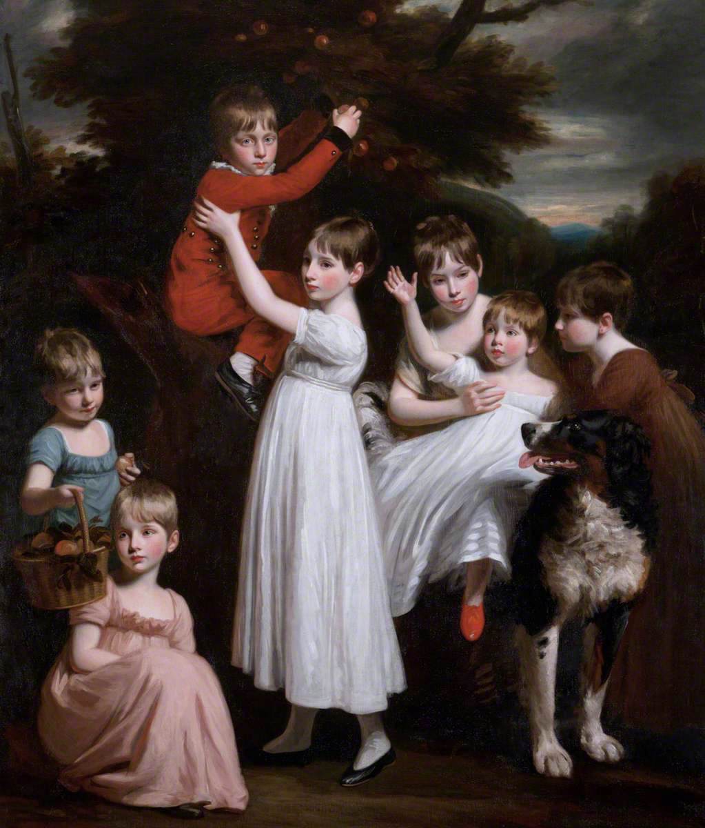 William Brodie, Later 22nd Laird, with His Brothers, Sisters and a Dog, vintage artwork by John Opie, 12x8" (A4) Poster