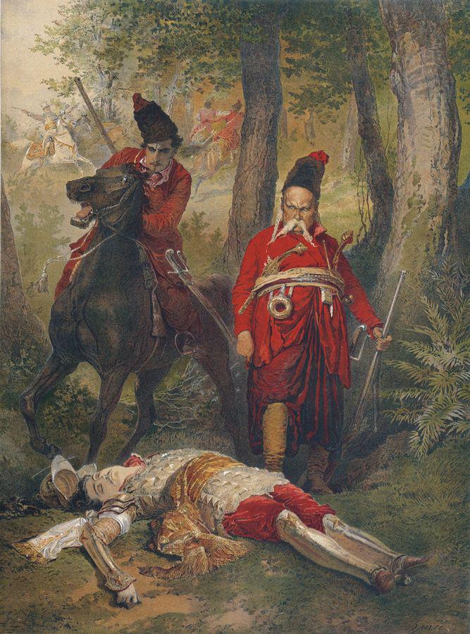 Taras Bulba, vintage artwork by Mihály Zichy, 12x8" (A4) Poster