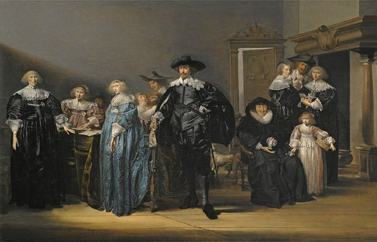 Portrait of the Family Twent in an Interior, vintage artwork by Pieter Codde, 12x8" (A4) Poster