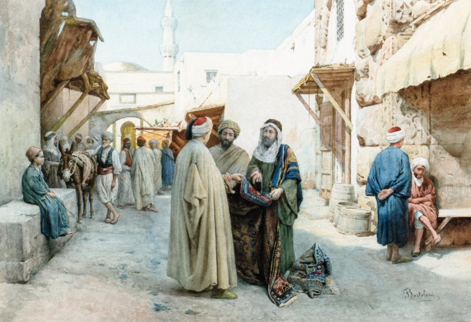 A Hard Bargain, vintage artwork by Filippo Bartolini, 12x8" (A4) Poster