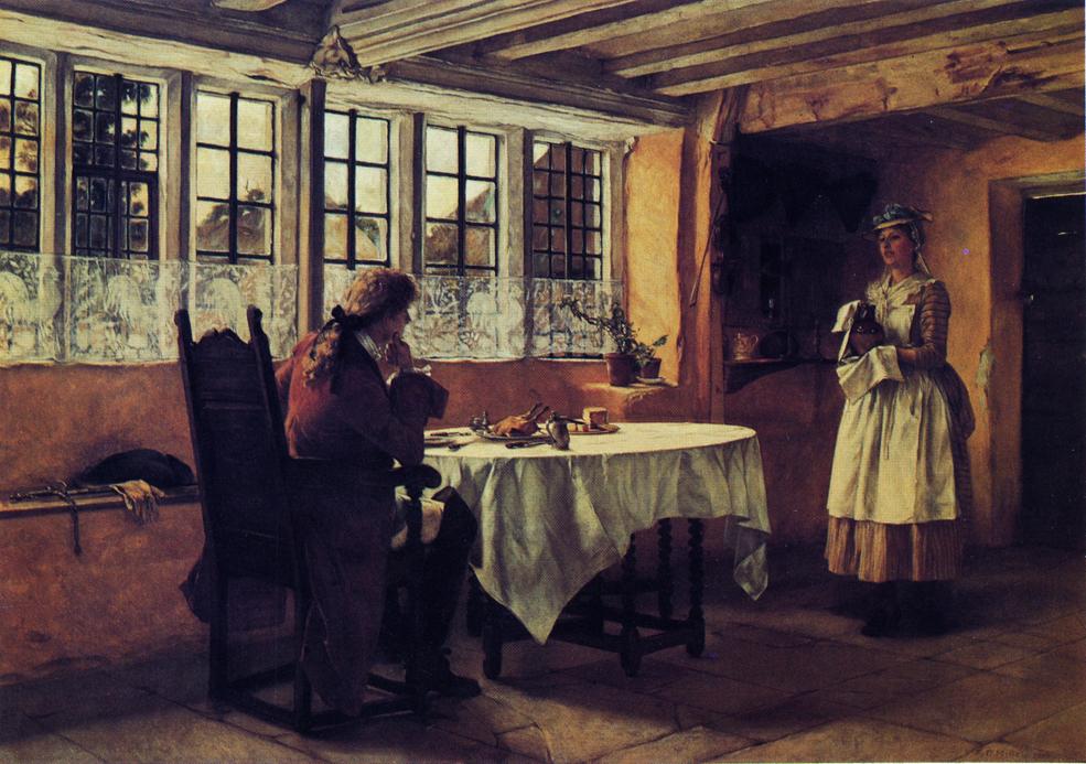 At the Inn, vintage artwork by Francis David Millet, 12x8" (A4) Poster