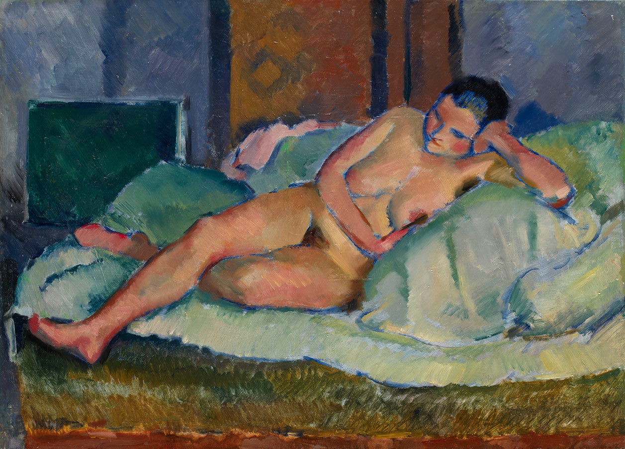 Nude of the Model Yashel Fonda, vintage artwork by Nikolai Tyrsa, 12x8" (A4) Poster