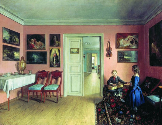 The Interior of the Artist's House, vintage artwork by Ivan Khrutsky, A3 (16x12") Poster Print