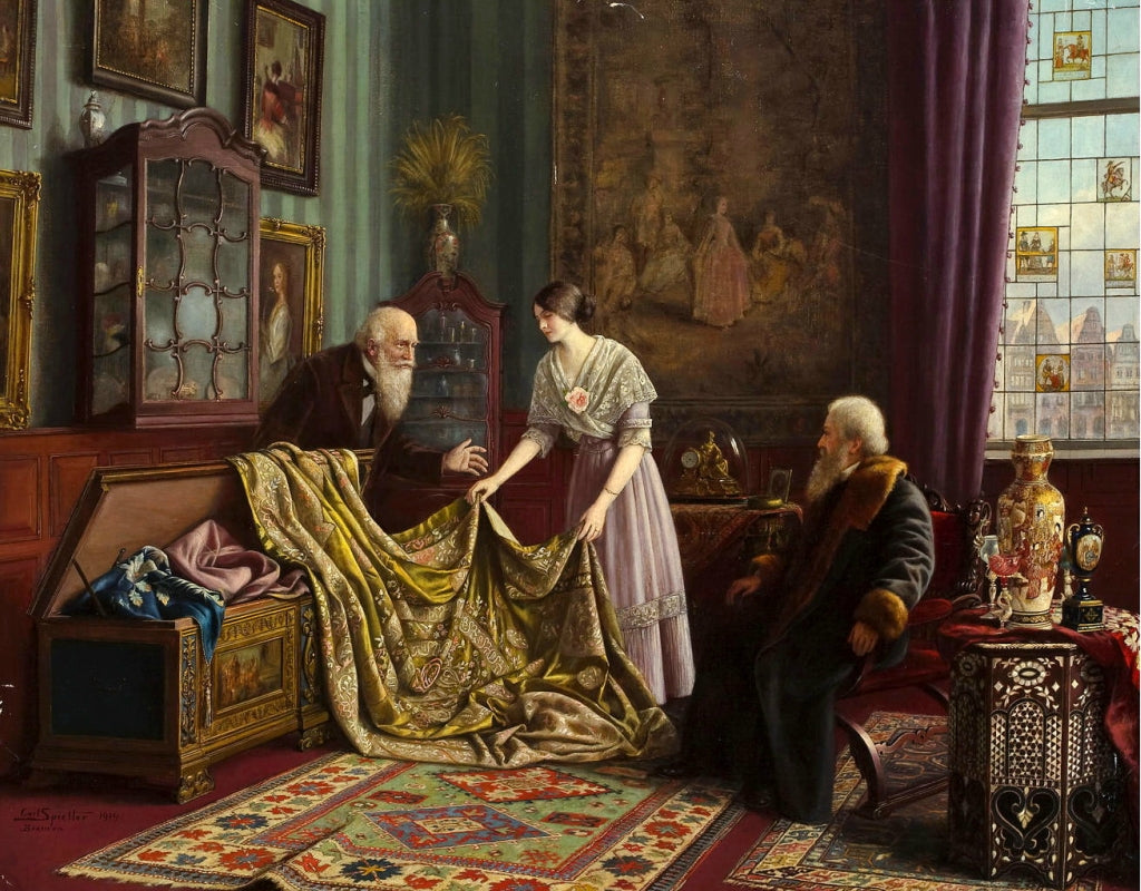 At the Antique Dealer's Shop by Carl Johann Spielter,A3(16x12")Poster