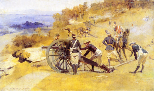 A Battery Field Artillery, New South Wales, vintage artwork by Tom Roberts, 12x8" (A4) Poster