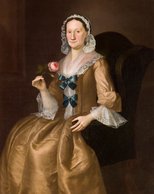 Jane Lucus Brown, the wife of Captain John Brown, vintage artwork by Joseph Blackburn, 12x8" (A4) Poster