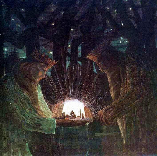 Fairytale, vintage artwork by Mikalojus Ciurlionis, 12x8" (A4) Poster
