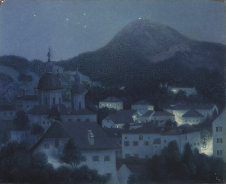 Night in Salzburg by William Degouve de Nuncques,A3(16x12")Poster