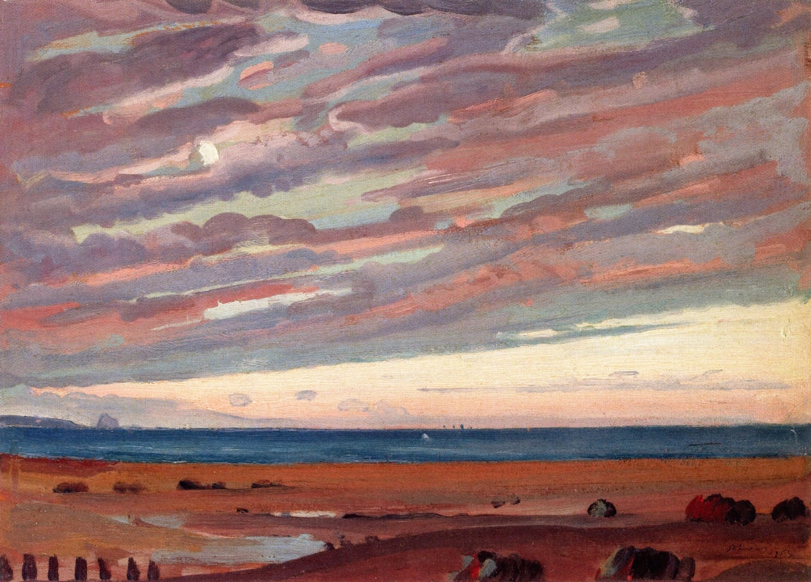 Coast at Rye, Sunset by James Dickson Innes,16x12(A3) Poster