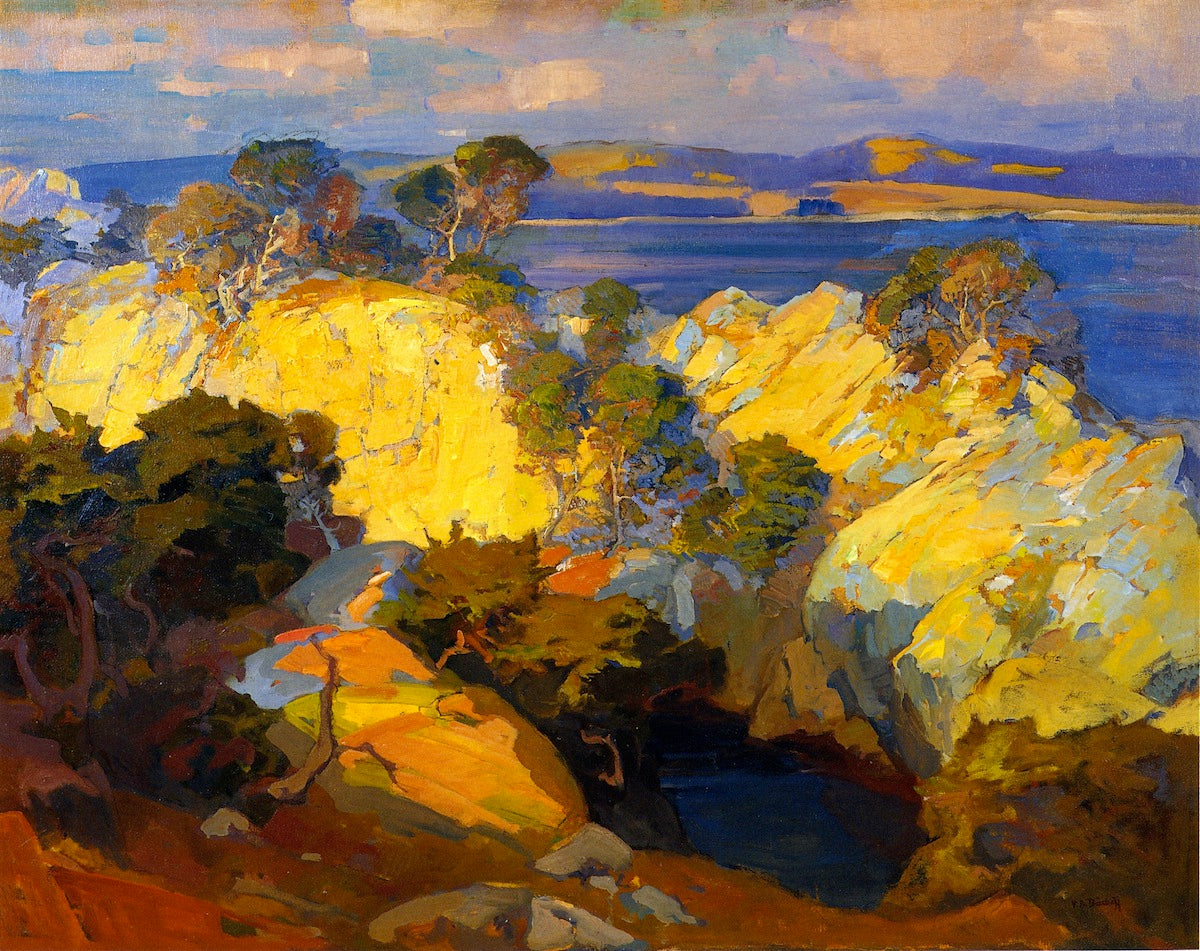 Carmel Coast, vintage artwork by Franz Bischoff, 12x8" (A4) Poster