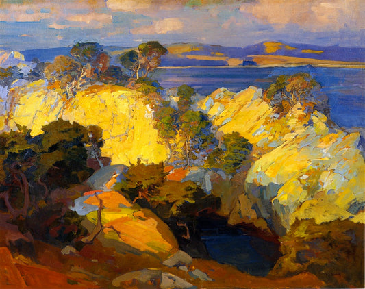Carmel Coast, vintage artwork by Franz Bischoff, 12x8" (A4) Poster