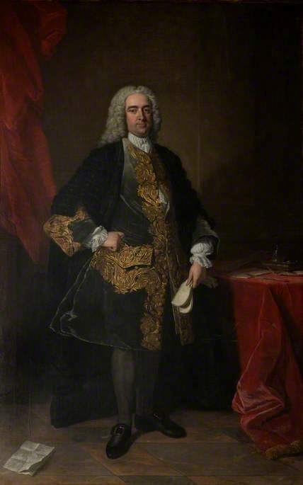 Portrait of The Right Honourable Thomas Winnington, vintage artwork by Jean-Baptiste Van Loo, 12x8" (A4) Poster