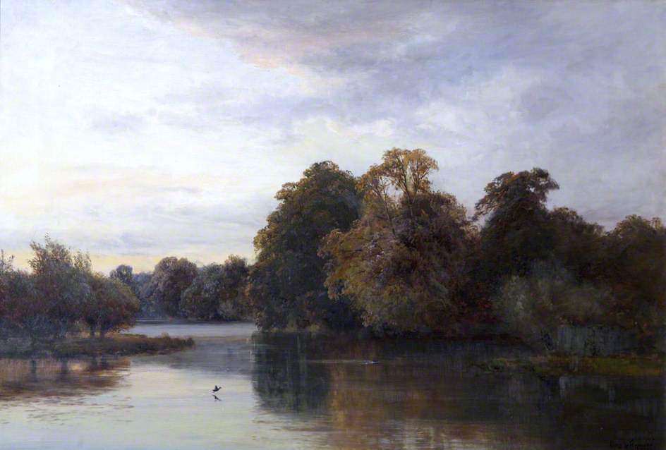 The River Wey, vintage artwork by Alfred de Breanski, Sr., 12x8" (A4) Poster
