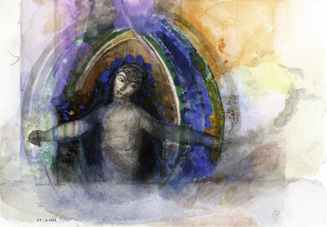 Blossoming, vintage artwork by Odilon Redon, 12x8" (A4) Poster