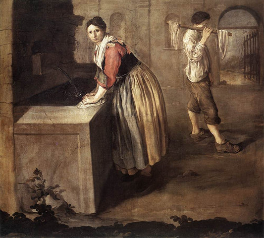 The Laundress, vintage artwork by Giacomo Ceruti, 12x8" (A4) Poster
