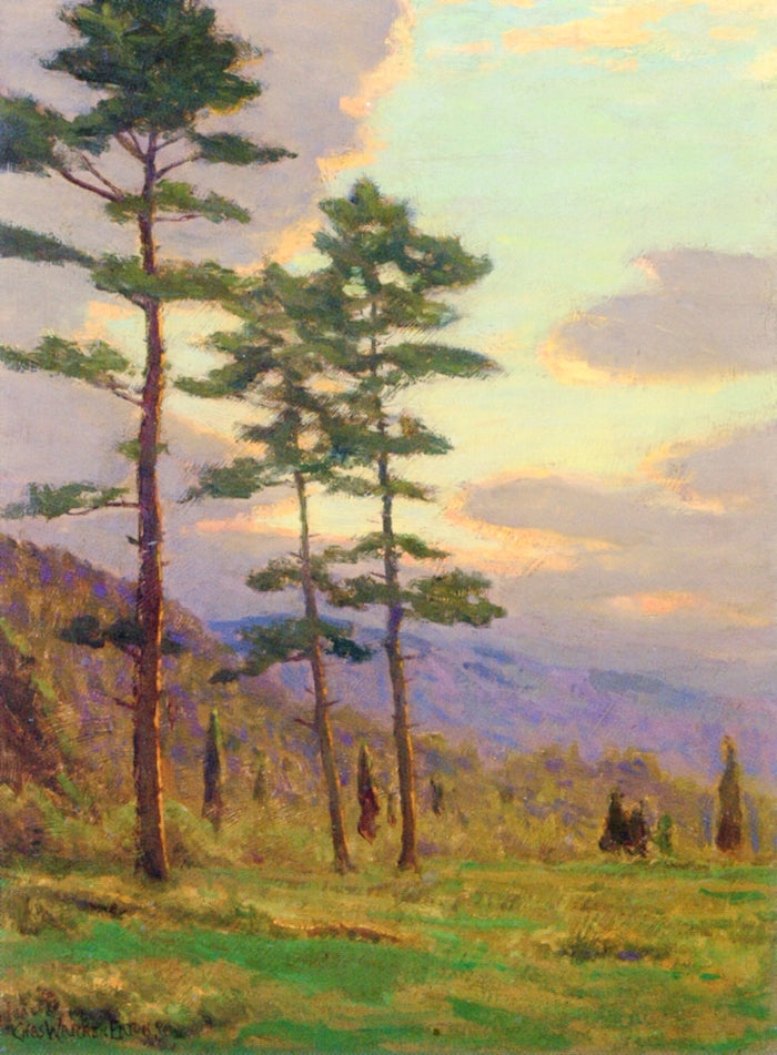 Sunlight through the Trees, vintage artwork by Charles Warren Eaton, 12x8" (A4) Poster