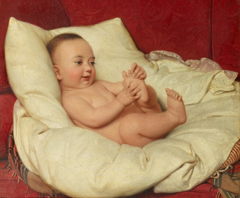 Portrait of Paul Meyerheim as an Infant, vintage artwork by Friedrich Eduard Meyerheim, A3 (16x12") Poster Print