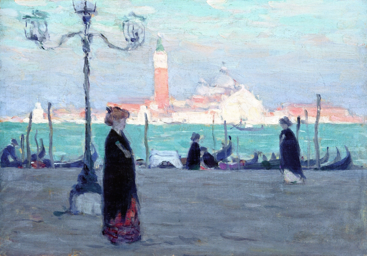 San Giorgio: View of the Mole, vintage artwork by Clarence Gagnon, 12x8" (A4) Poster