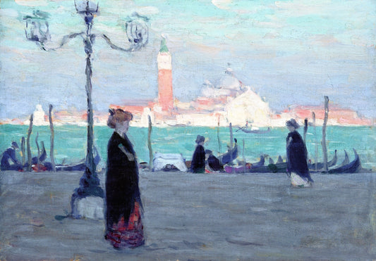San Giorgio: View of the Mole, vintage artwork by Clarence Gagnon, 12x8" (A4) Poster