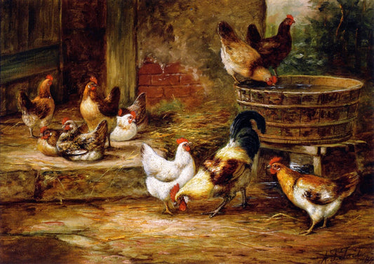 Barnyard Fowl, vintage artwork by Arthur Fitzwilliam Tait, A3 (16x12") Poster Print