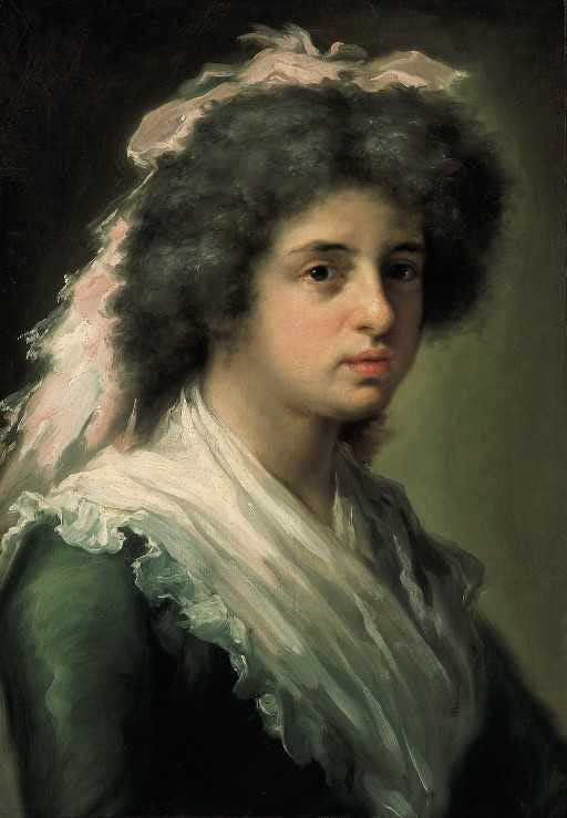 Portrait of Feliciana Bayeu, vintage artwork by Francisco Bayeu y Subias, 12x8" (A4) Poster