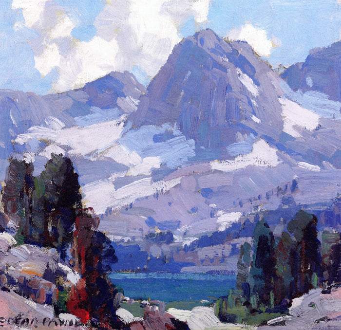 High Sierra, Mountain Scene, vintage artwork by Edgar Alwyn Payne, 12x8