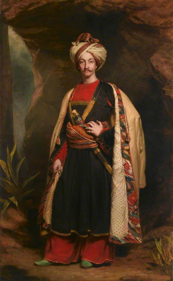 Captain Colin Mackenzie in his Afghan Dress, vintage artwork by James Sant, R.A., A3 (16x12") Poster Print