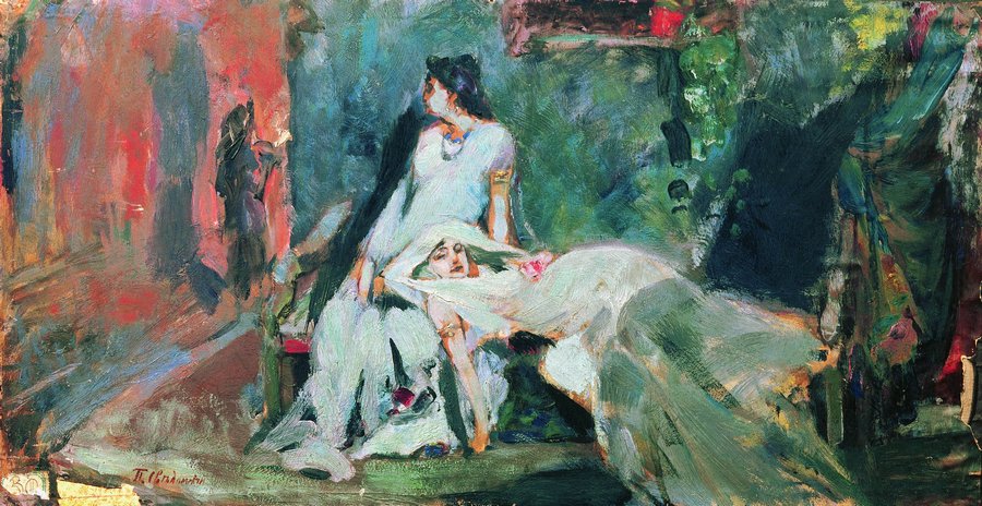 In the Catacombs, vintage artwork by Pavel Svedomsky, 12x8" (A4) Poster