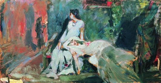 In the Catacombs, vintage artwork by Pavel Svedomsky, 12x8" (A4) Poster