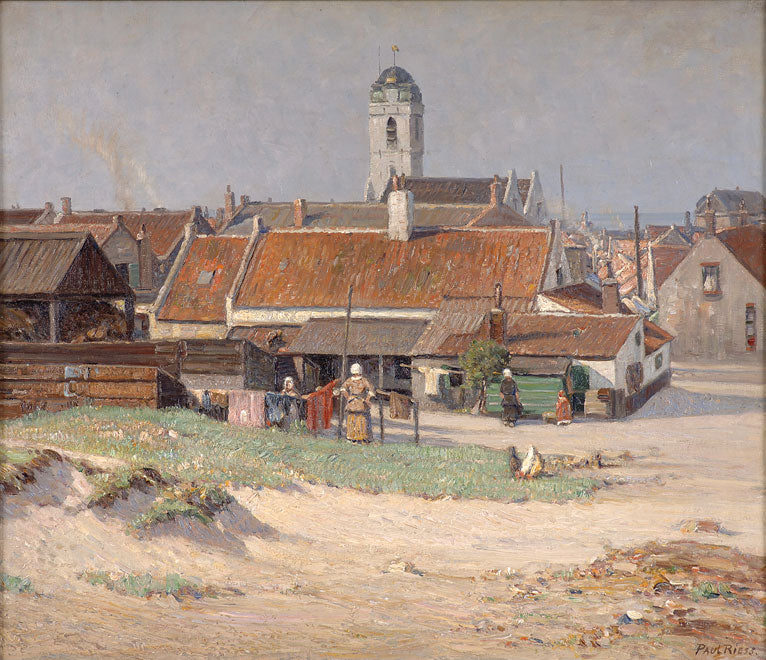 Katwijk an Zee, vintage artwork by Paul Riess, 12x8" (A4) Poster