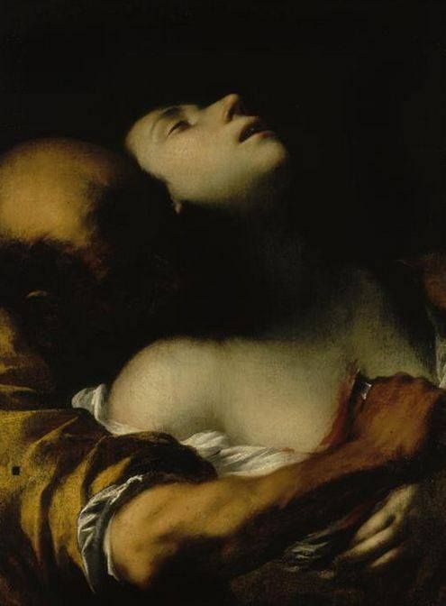 The Death of Saint Agnes, vintage artwork by Francesco Cairo, 12x8" (A4) Poster