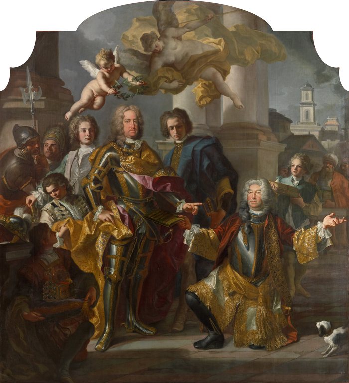 Kaiser Karl VI and Graf Althan, vintage artwork by Francesco Solimena, 12x8" (A4) Poster