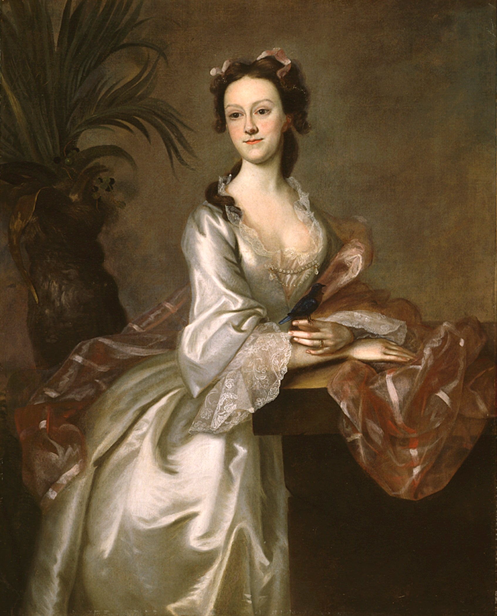 Portrait of Mrs. John Pigott, vintage artwork by Joseph Blackburn, 12x8" (A4) Poster