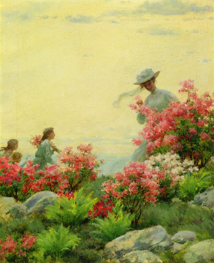 Among the Wild Azaleas by Charles Courtney Curran,A3(16x12")Poster