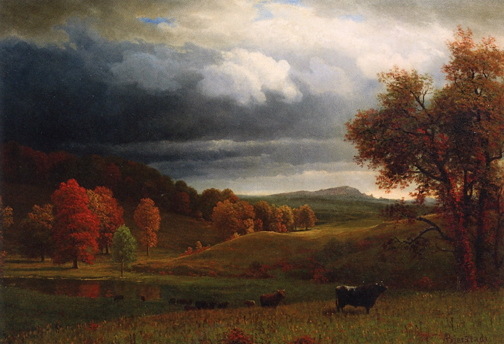 Autumn Landscape: The Catskills, vintage artwork by Albert Bierstadt, 12x8" (A4) Poster