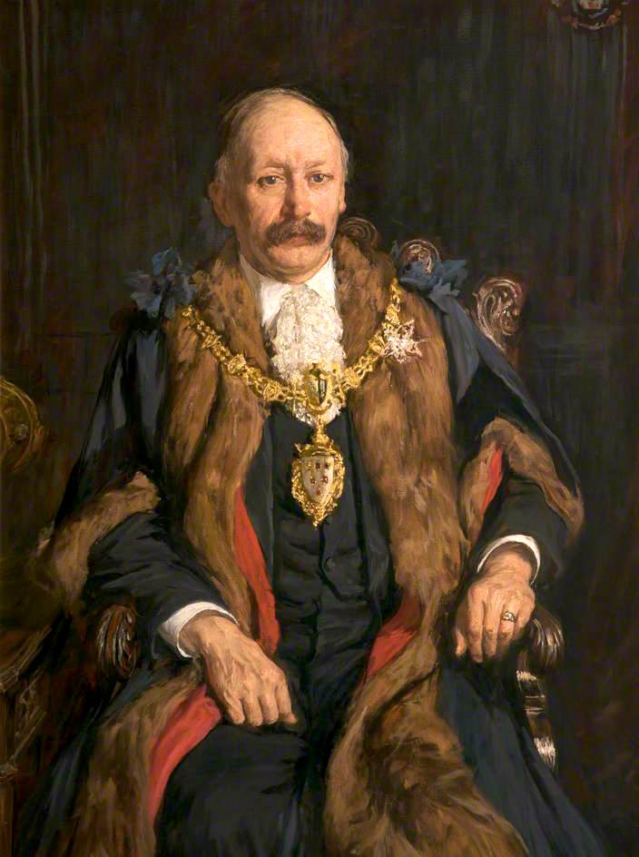 William Bolton, JP, Mayor of Warrington, vintage artwork by James Charles, 12x8" (A4) Poster