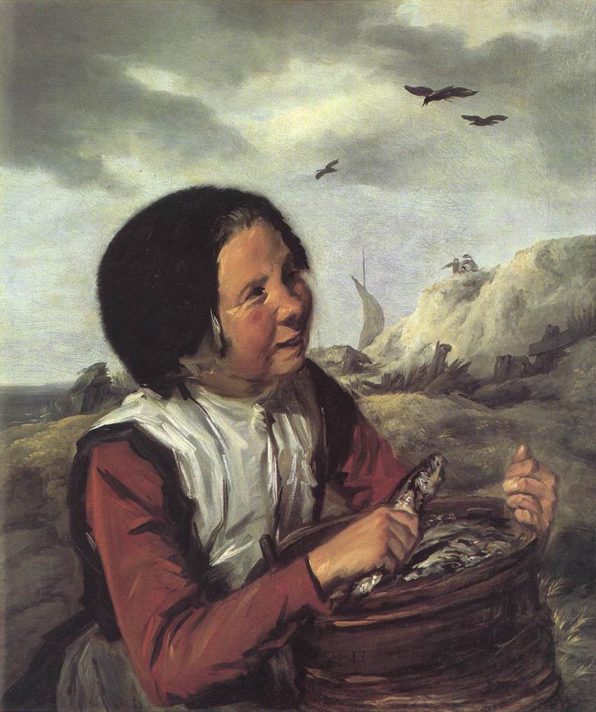 Fisher Girl, vintage artwork by Frans Hals, 12x8" (A4) Poster
