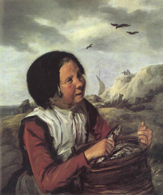Fisher Girl, vintage artwork by Frans Hals, 12x8" (A4) Poster
