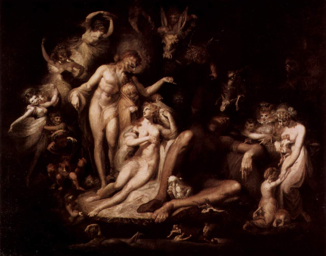 The Awakening of the Fairy Queen Titania, vintage artwork by Johann Heinrich Füseli, 12x8" (A4) Poster