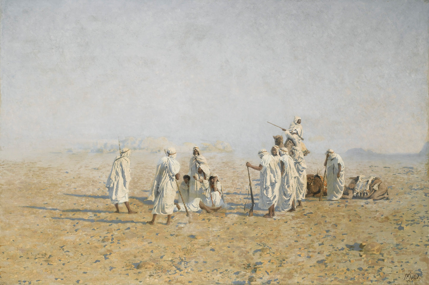 Bedouins in the Desert by Adolf von Meckel,A3(16x12")Poster