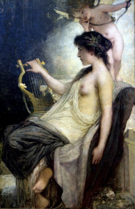 Muse, vintage artwork by Károly Lotz, 12x8" (A4) Poster
