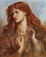 The Damsel of the Sanct Grael (Study), vintage artwork by Dante Gabriel Rossetti, 12x8" (A4) Poster