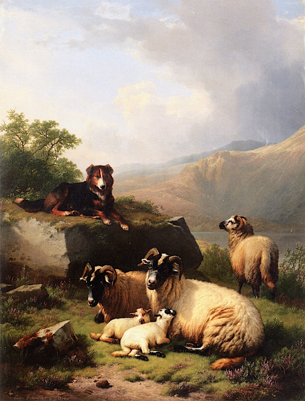 The Guardian of the Flock, vintage artwork by Eugene Verboeckhoven, A3 (16x12") Poster Print