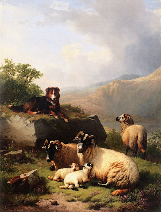 The Guardian of the Flock, vintage artwork by Eugene Verboeckhoven, A3 (16x12") Poster Print