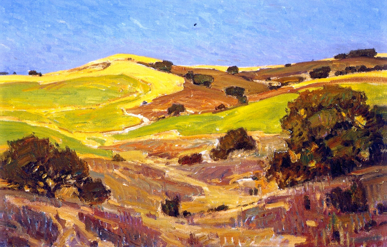 The Hills Proclaim Their Dryness, vintage artwork by William Wendt, 12x8" (A4) Poster