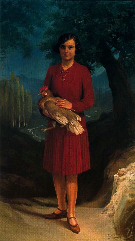 Purita Serrano Carrillo, vintage artwork by Adolfo Lozano Sidro, 12x8" (A4) Poster