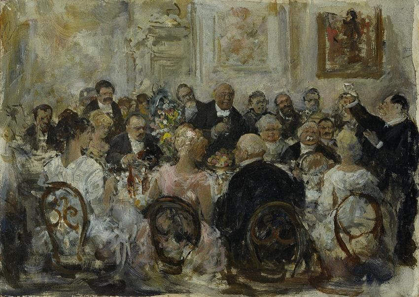 Table Talk, vintage artwork by Ernst Juch, 12x8" (A4) Poster