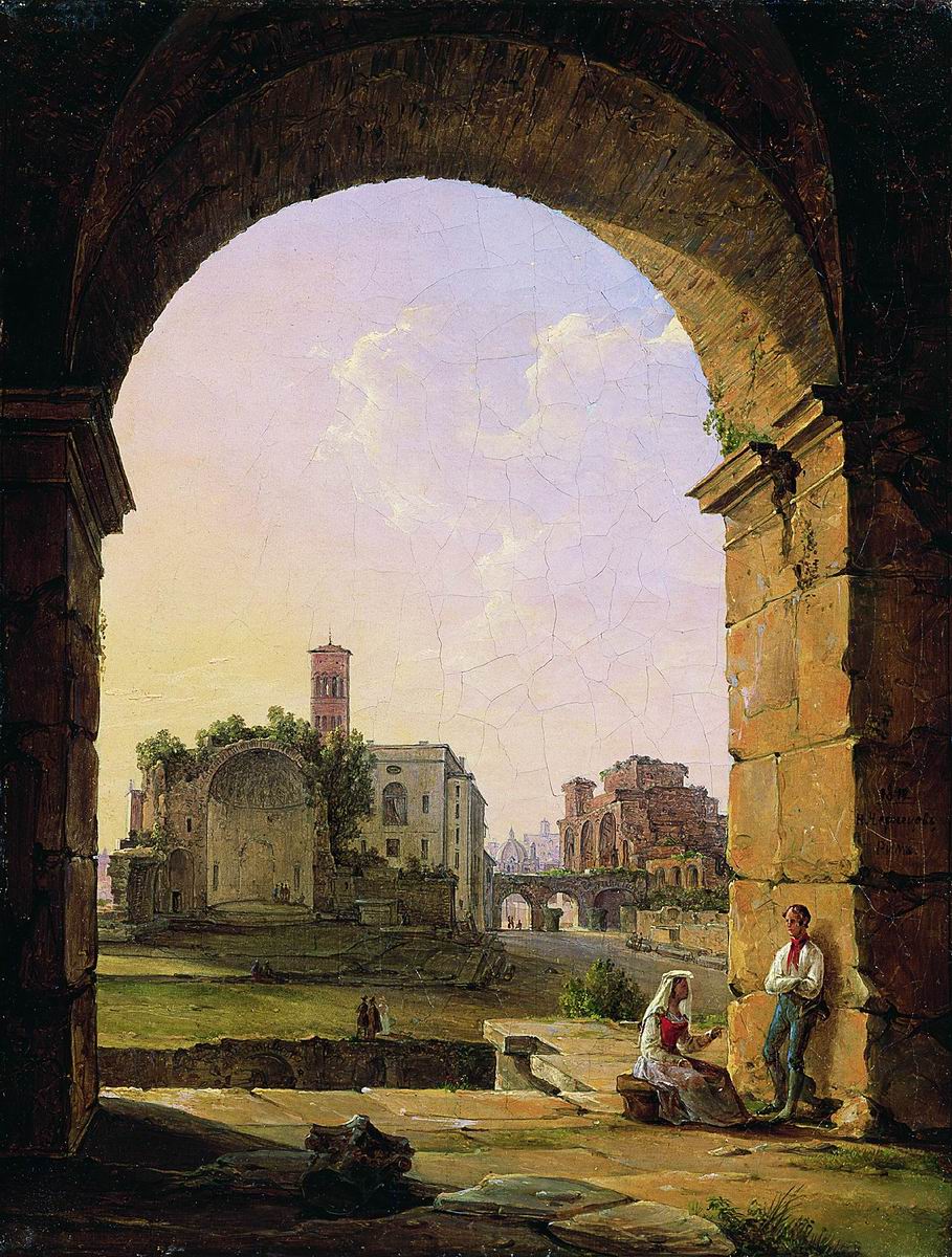 View of Rome, vintage artwork by Nikanor Chernetsov, A3 (16x12") Poster Print