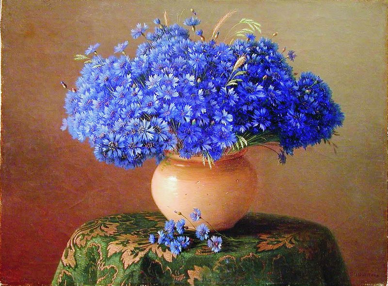Cornflowers by Gavriil Kondratenko,A3(16x12")Poster